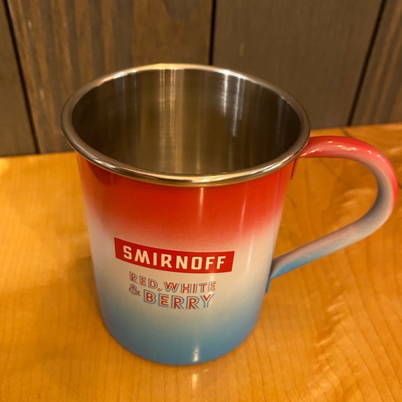 SMIRNOFF ALUMINUM MULE MUG “RED, WHITE,  & BERRY” - Picture 3 of 3